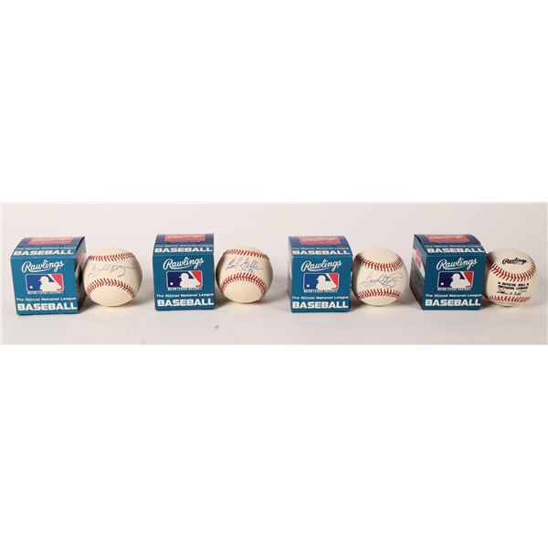 Bob Feller & Gaylord Perry Signed Baseballs (4)  [171601]