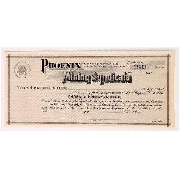 Phoenix Mining Stock Certificate  [172211]