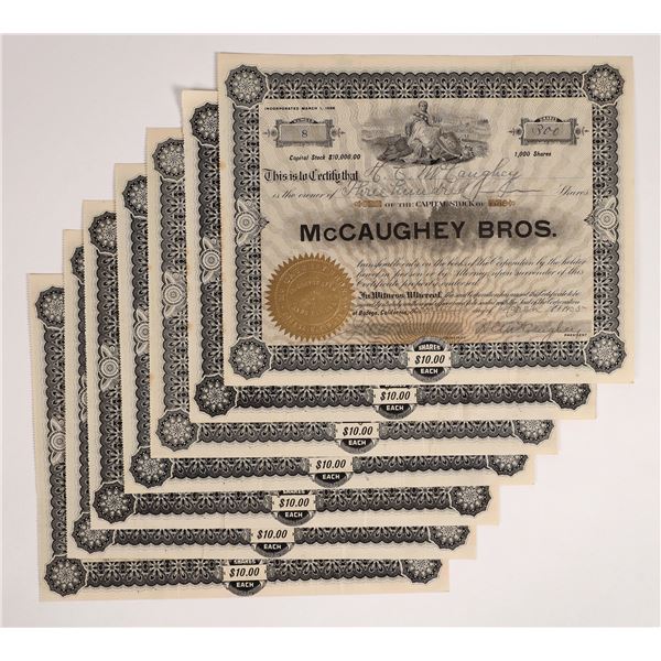 McCaughey Bros. Stock Certificate Group, Bodega  [165882]