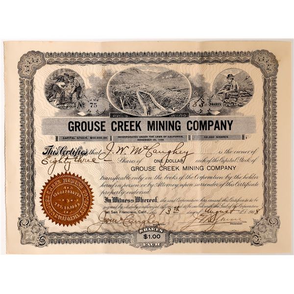 Grouse Creek Mining Company Stock Certificate  [165832]