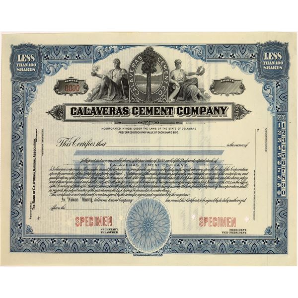 Rare Cement Company Stock Specimen  [169480]