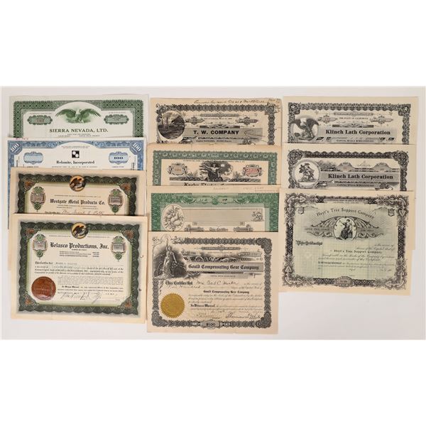 California Stock Certificate Group (11)  [172222]