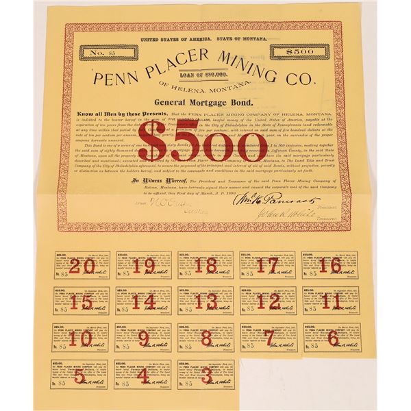 Penn Placer Mining Co. of Helena, Montana General Mortgage Bond  [169481]