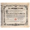 Image 1 : Independent State of Congo Government Bond Certificate  [165905]