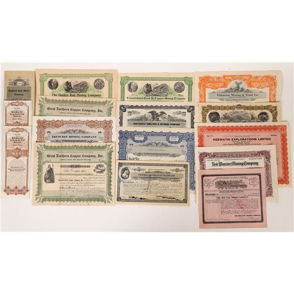 Assorted Mining Stocks and Bonds (16)  [171343]