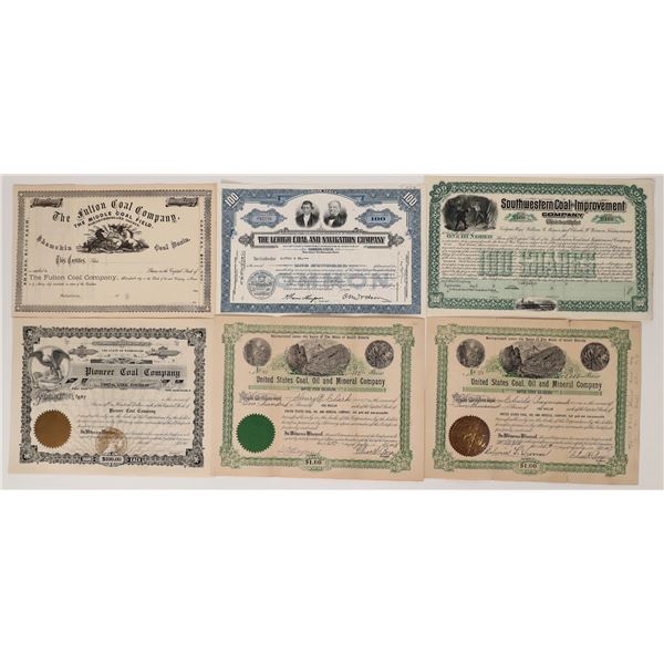 Coal Stock Certificates (6)  [172058]