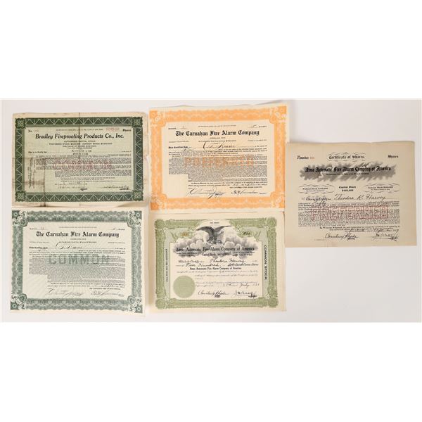 Fire Safety Related Stock Certs (5)  [172053]