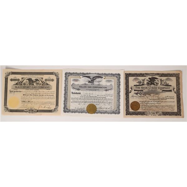 Gas Station Stock Certificates (3)  [172059]