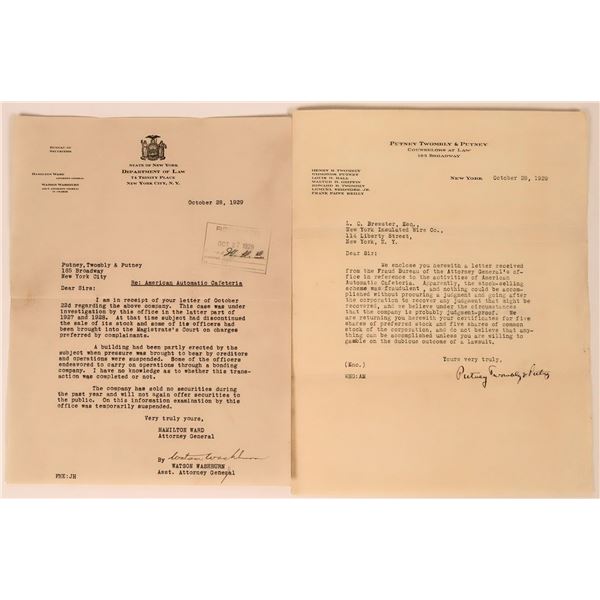 Correspondence Re: Fraudulent Automobile Stocks  [113627]