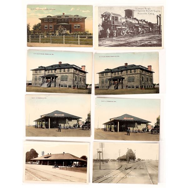 Roseville Calif RR Depot Post Cards (8)  [166443]