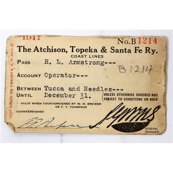 Atchison, Topeka & Santa Fe Ry Pass, Yucca to Needles  [155124]