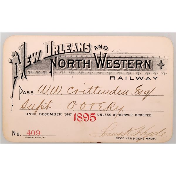 New Orleans & North Western Railway Annual Pass  [165965]