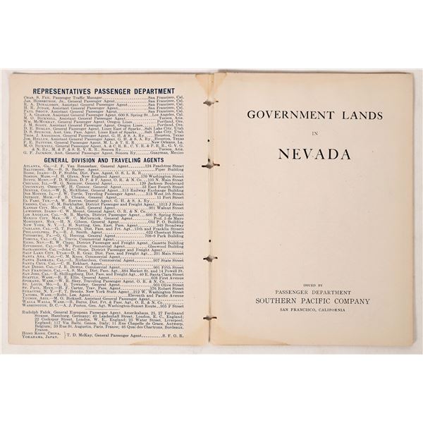 Nevada Gov. Lands Book by Southern Pacific RR  [171513]