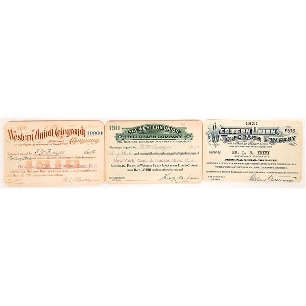 Western Union Telegraph Railroad Passes (2)  [171165]