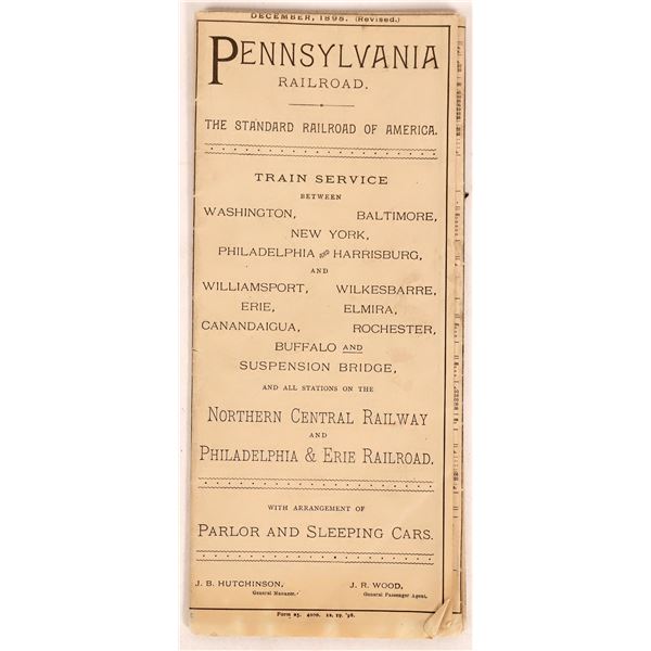 Pennsylvania Railroad Time Table, c. 1898  [168085]