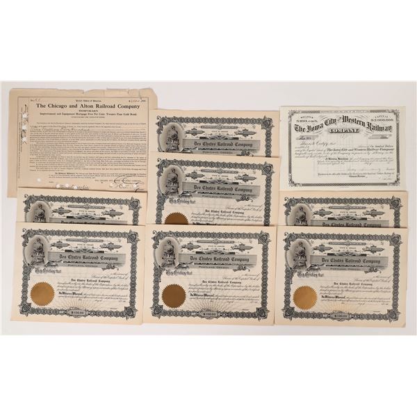 Railroad Stock Certificates (9)  [172050]