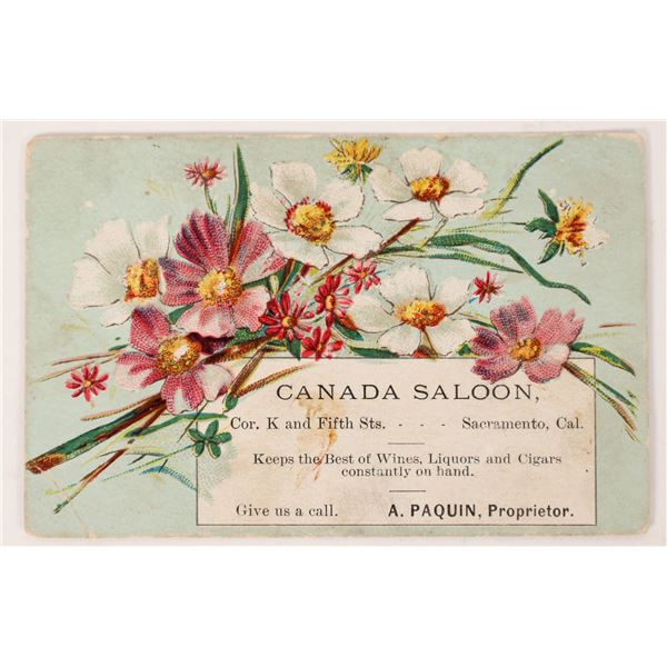 Sacramento Saloon Advertising Card: Canada Saloon  [171752]