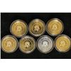 Image 2 : 7 PRESIDENTIAL COLORIZED TOKENS.  5-GOLD COLORED