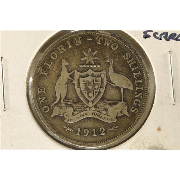 KEY DATE1912 AUSTRALIA 1 FLORIN / 2 SHILLING .3364