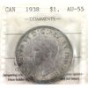Image 2 : Silver $1 1938 ICCS AU55