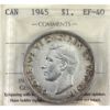 Image 1 : Silver $1 1945 ICCS EF40