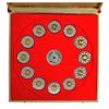 Image 1 : 1998-2009 $15 Lunar 12-Coin Set w/ Silver Medallion in Case