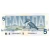 Image 2 : BC-56a-i 1986 $5 UNC Crow-Bouey Blue Back Plate Number SN: EOH4458611