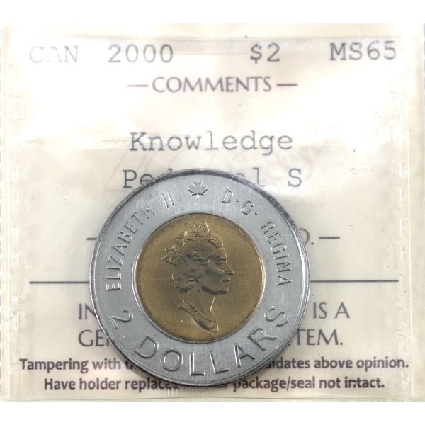 $2 2000 Knowledge, 'Pedestal S' ICCS MS65