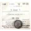 Image 1 : 5-cent 1885 5 Over 5 ICCS VF20