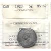 Image 1 : 5-cent 1923 ICCS MS62
