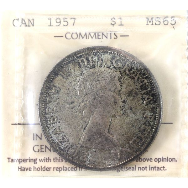 Silver $1 1957 ICCS MS65