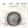 Image 1 : 50-cent 1948 ICCS MS64 *Key Date*