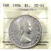 Image 1 : Silver $1 1954 ICCS MS64
