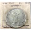 Image 1 : Silver $1 1967 ICCS MS65