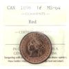 Image 1 : 1-cent 1896 ICCS MS64 Red
