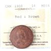 Image 1 : 1-cent 1908 ICCS MS64 Red & Brown