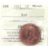 Image 1 : 1-cent 1911 ICCS MS65 Red