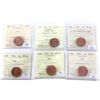 Image 1 : 1-cent 1947, 1947 Maple Leaf Pointed 7, 1949 A Off Denticle, 1950, 1951, 1952 ICCS MS64 Red. 6pcs.