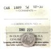 Image 1 : 5-cent 1889 ICCS VF30
