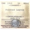 Image 1 : 5-cent 1910 Pointed Leaves ICCS MS64