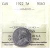 Image 1 : 5-cent 1922 Near Rim ICCS MS63