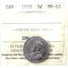 Image 1 : 5-cent 1935 ICCS MS62