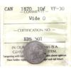 Image 1 : 10-cent 1870 Wide 0 ICCS VF30