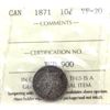 Image 1 : 10-cent 1871 ICCS VF20