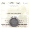 Image 1 : 10-cent 1875H ICCS G6
