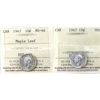 Image 1 : 10-cent 1947 Regular & Maple Leaf ICCS MS64. 2pcs.