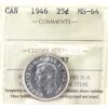 Image 1 : 25-cent 1946 ICCS MS64