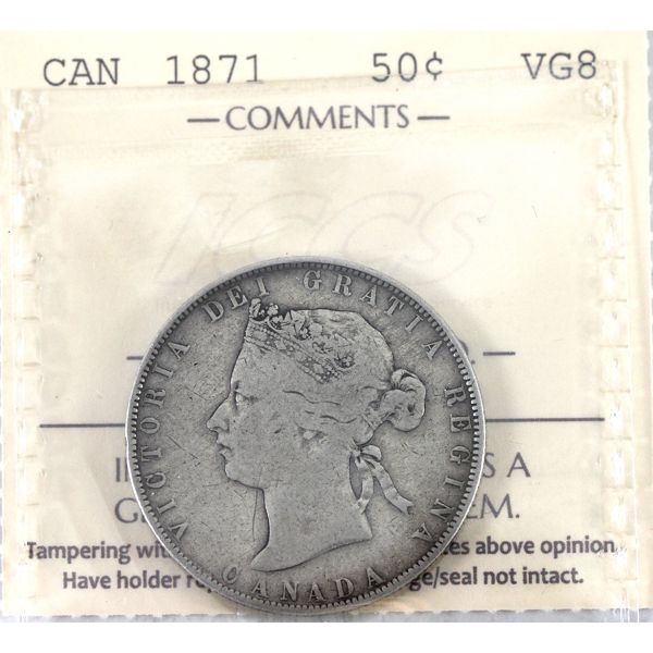50-cent 1871 ICCS VG8