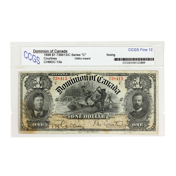 DC-13a 1898 $1 CCGS F12 Courtney, ONEs Inward SN: 738413 Series C