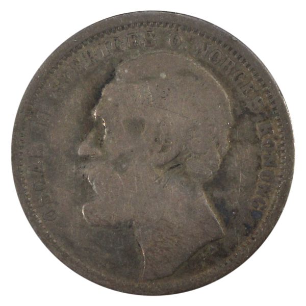 Norway Silver 1875 1 Krone VG-F (Impaired)